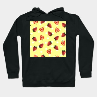 Strawberries yellow hearts Hoodie